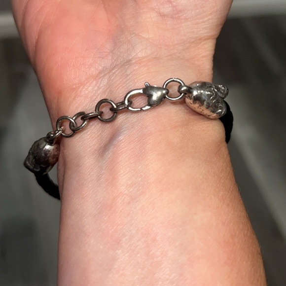 Brighton Black Leather and Silver Heart Cupid Bracelet - Picture 9 of 13